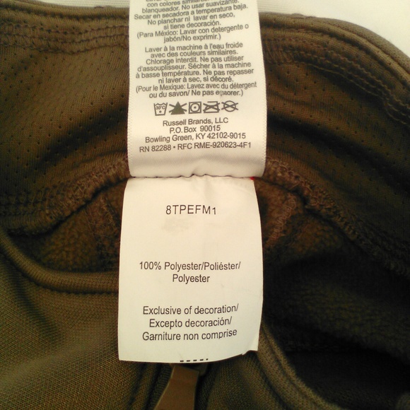 Tech Fleece Dri Power Cadet Sport Track Sweatshirt Russell Athletics Athleisure - Picture 8 of 8